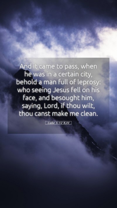 Picture 05 - Luke 5:12 KJV Mobile Phone Wallpaper - And it came to pass, when he was in a certain - Mobile Bible Verse Wallpaper