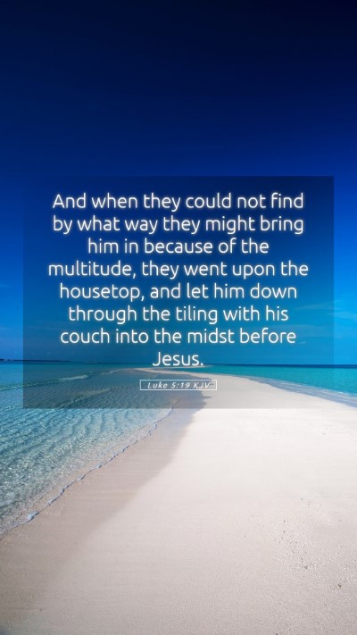 Picture 05 - Luke 5:19 KJV Mobile Phone Wallpaper - And when they could not find by what way they - Mobile Bible Verse Wallpaper