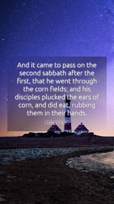 Picture 05 - Luke 6:1 KJV Mobile Phone Wallpaper - And it came to pass on the second sabbath after - Mobile Bible Verse Wallpaper