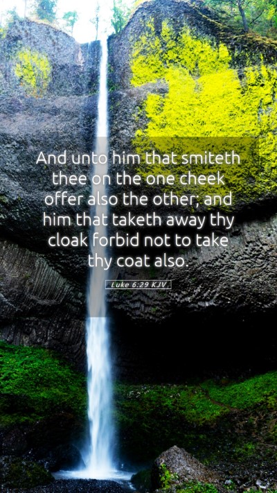 Picture 05 - Luke 6:29 KJV Mobile Phone Wallpaper - And unto him that smiteth thee on the one cheek - Mobile Bible Verse Wallpaper