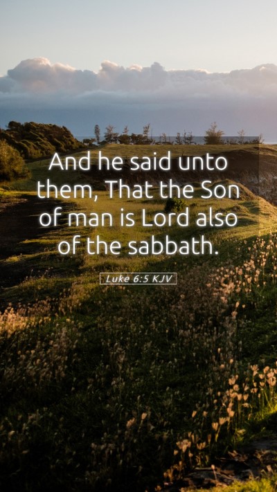Picture 05 - Luke 6:5 KJV Mobile Phone Wallpaper - And he said unto them, That the Son of man is - Mobile Bible Verse Wallpaper