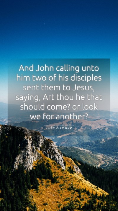 Picture 05 - Luke 7:19 KJV Mobile Phone Wallpaper - And John calling unto him two of his disciples - Mobile Bible Verse Wallpaper