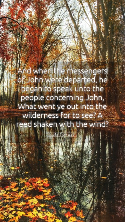 Picture 05 - Luke 7:24 KJV Mobile Phone Wallpaper - And when the messengers of John were departed, he - Mobile Bible Verse Wallpaper