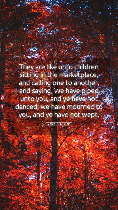 Picture 05 - Luke 7:32 KJV Mobile Phone Wallpaper - They are like unto children sitting in the - Mobile Bible Verse Wallpaper