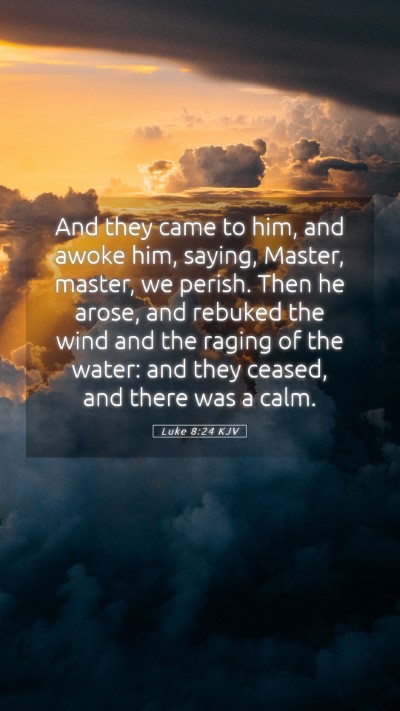 Picture 05 - Luke 8:24 KJV Mobile Phone Wallpaper - And they came to him, and awoke him, saying, - Mobile Bible Verse Wallpaper