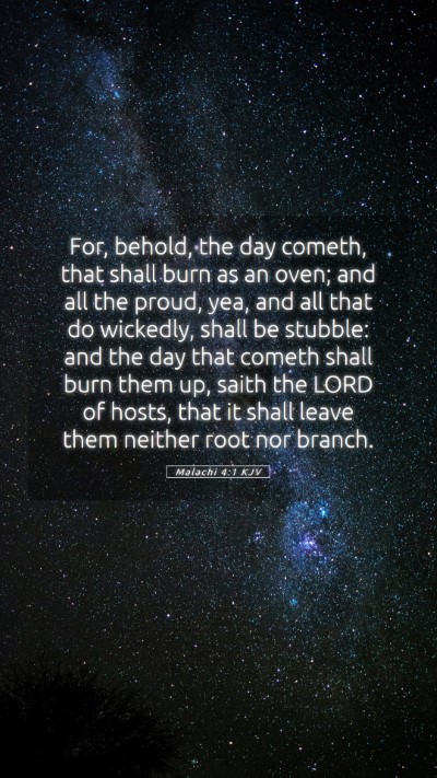 Picture 05 - Malachi 4:1 KJV Mobile Phone Wallpaper - For, behold, the day cometh, that shall burn as - Mobile Bible Verse Wallpaper