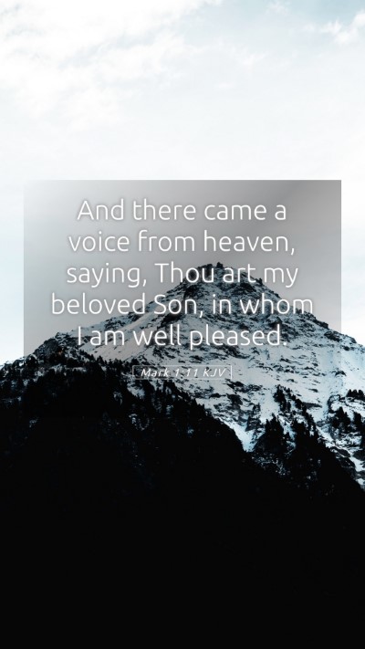Picture 05 - Mark 1:11 KJV Mobile Phone Wallpaper - And there came a voice from heaven, saying, Thou - Mobile Bible Verse Wallpaper