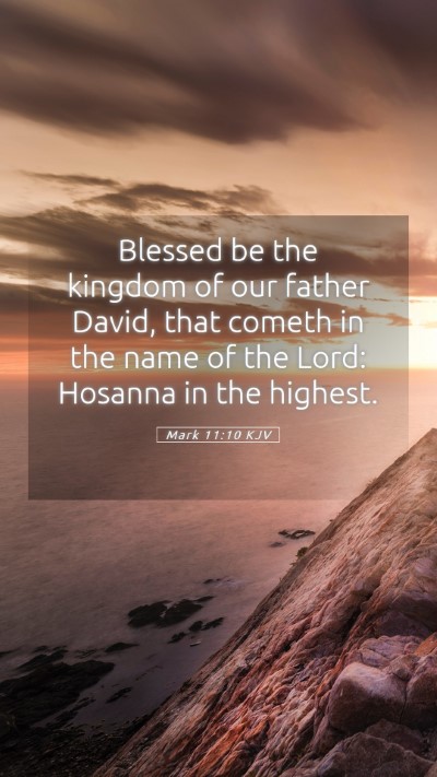 Picture 05 - Mark 11:10 KJV Mobile Phone Wallpaper - Blessed be the kingdom of our father David, that - Mobile Bible Verse Wallpaper