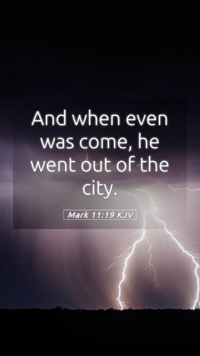 Picture 05 - Mark 11:19 KJV Mobile Phone Wallpaper - And when even was come, he went out of the - Mobile Bible Verse Wallpaper
