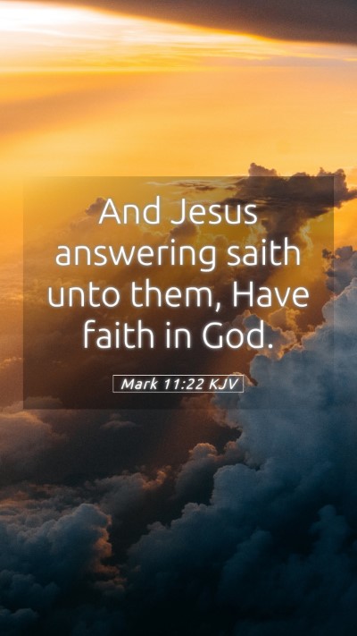 Picture 05 - Mark 11:22 KJV Mobile Phone Wallpaper - And Jesus answering saith unto them, Have faith - Mobile Bible Verse Wallpaper