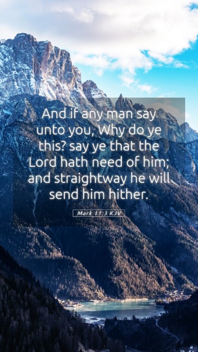 Picture 05 - Mark 11:3 KJV Mobile Phone Wallpaper - And if any man say unto you, Why do ye this? say - Mobile Bible Verse Wallpaper