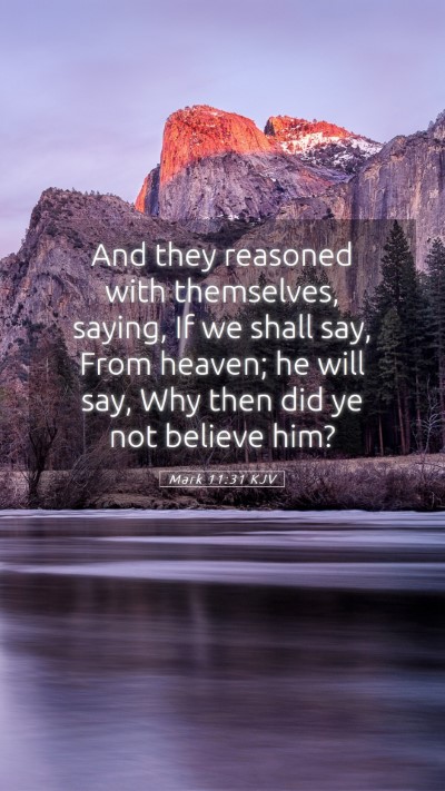 Picture 05 - Mark 11:31 KJV Mobile Phone Wallpaper - And they reasoned with themselves, saying, If we - Mobile Bible Verse Wallpaper