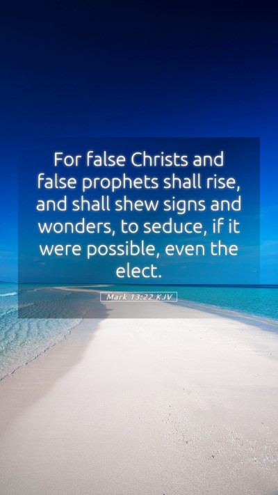 Picture 05 - Mark 13:22 KJV Mobile Phone Wallpaper - For false Christs and false prophets shall rise, - Mobile Bible Verse Wallpaper