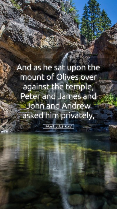 Picture 05 - Mark 13:3 KJV Mobile Phone Wallpaper - And as he sat upon the mount of Olives over - Mobile Bible Verse Wallpaper