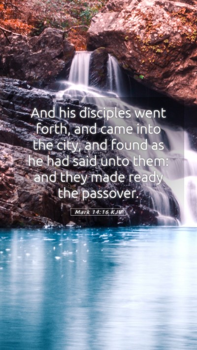 Picture 05 - Mark 14:16 KJV Mobile Phone Wallpaper - And his disciples went forth, and came into the - Mobile Bible Verse Wallpaper