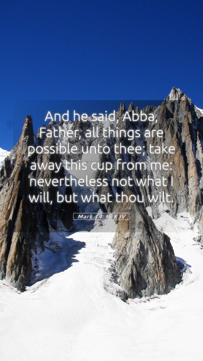 Picture 05 - Mark 14:36 KJV Mobile Phone Wallpaper - And he said, Abba, Father, all things are - Mobile Bible Verse Wallpaper
