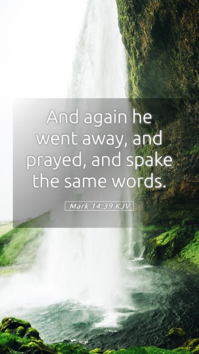 Picture 05 - Mark 14:39 KJV Mobile Phone Wallpaper - And again he went away, and prayed, and spake the - Mobile Bible Verse Wallpaper