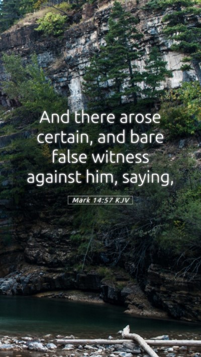 Picture 05 - Mark 14:57 KJV Mobile Phone Wallpaper - And there arose certain, and bare false witness - Mobile Bible Verse Wallpaper