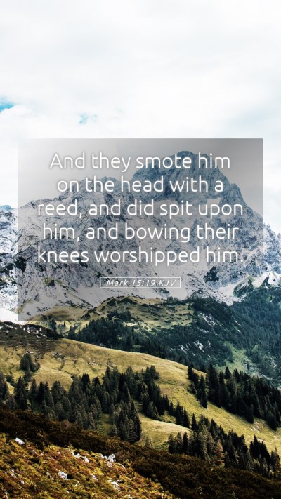 Picture 05 - Mark 15:19 KJV Mobile Phone Wallpaper - And they smote him on the head with a reed, and - Mobile Bible Verse Wallpaper
