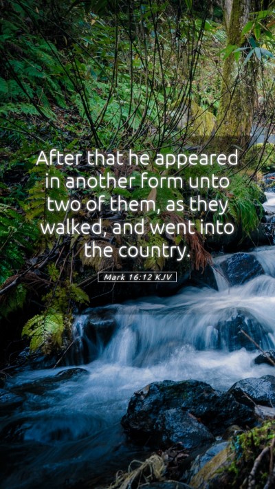 Picture 05 - Mark 16:12 KJV Mobile Phone Wallpaper - After that he appeared in another form unto two - Mobile Bible Verse Wallpaper
