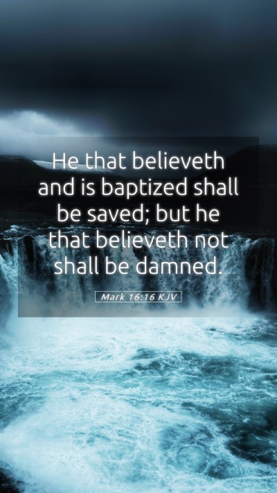 Picture 05 - Mark 16:16 KJV Mobile Phone Wallpaper - He that believeth and is baptized shall be saved; - Mobile Bible Verse Wallpaper