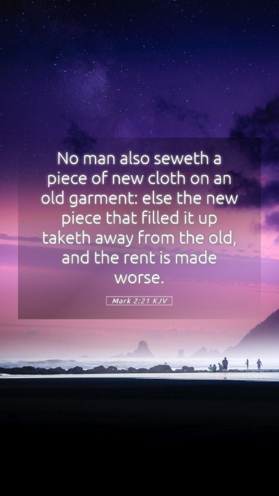 Picture 05 - Mark 2:21 KJV Mobile Phone Wallpaper - No man also seweth a piece of new cloth on an old - Mobile Bible Verse Wallpaper