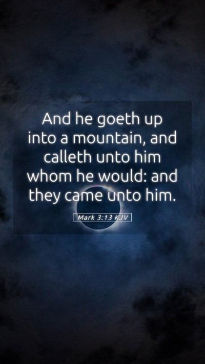 Picture 05 - Mark 3:13 KJV Mobile Phone Wallpaper - And he goeth up into a mountain, and calleth unto - Mobile Bible Verse Wallpaper