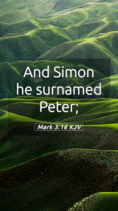 Picture 05 - Mark 3:16 KJV Mobile Phone Wallpaper - And Simon he surnamed - Mobile Bible Verse Wallpaper