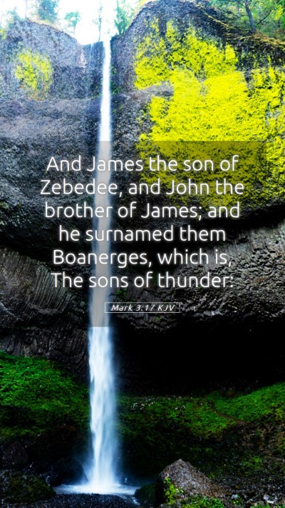 Picture 05 - Mark 3:17 KJV Mobile Phone Wallpaper - And James the son of Zebedee, and John the - Mobile Bible Verse Wallpaper