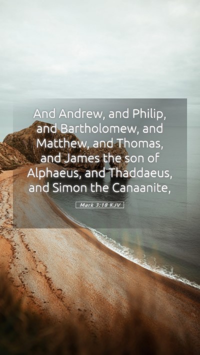 Picture 05 - Mark 3:18 KJV Mobile Phone Wallpaper - And Andrew, and Philip, and Bartholomew, and - Mobile Bible Verse Wallpaper