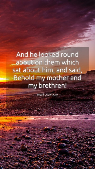 Picture 05 - Mark 3:34 KJV Mobile Phone Wallpaper - And he looked round about on them which sat about - Mobile Bible Verse Wallpaper