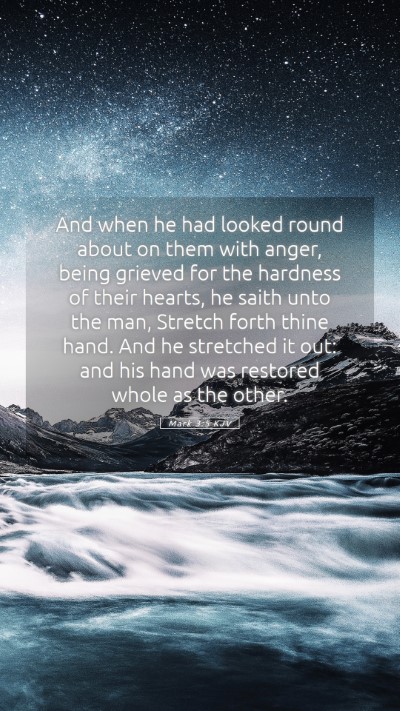 Picture 05 - Mark 3:5 KJV Mobile Phone Wallpaper - And when he had looked round about on them with - Mobile Bible Verse Wallpaper