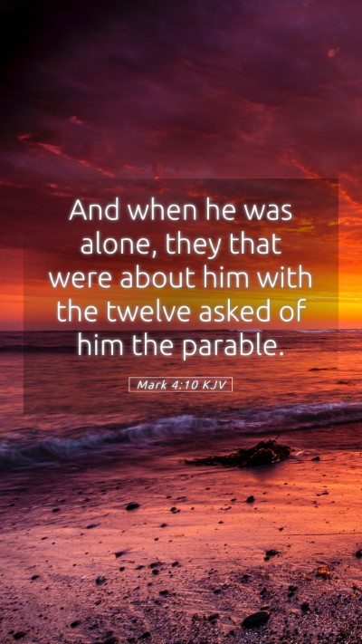 Picture 05 - Mark 4:10 KJV Mobile Phone Wallpaper - And when he was alone, they that were about him - Mobile Bible Verse Wallpaper