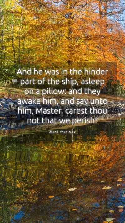 Picture 05 - Mark 4:38 KJV Mobile Phone Wallpaper - And he was in the hinder part of the ship, asleep - Mobile Bible Verse Wallpaper