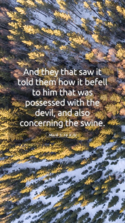Picture 05 - Mark 5:16 KJV Mobile Phone Wallpaper - And they that saw it told them how it befell to - Mobile Bible Verse Wallpaper