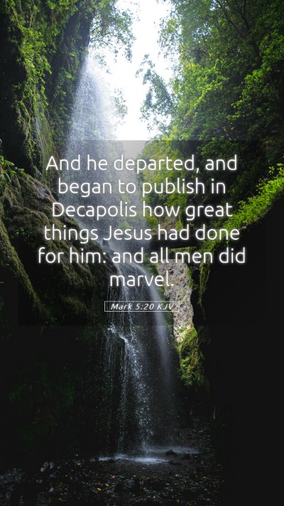 Picture 05 - Mark 5:20 KJV Mobile Phone Wallpaper - And he departed, and began to publish in - Mobile Bible Verse Wallpaper