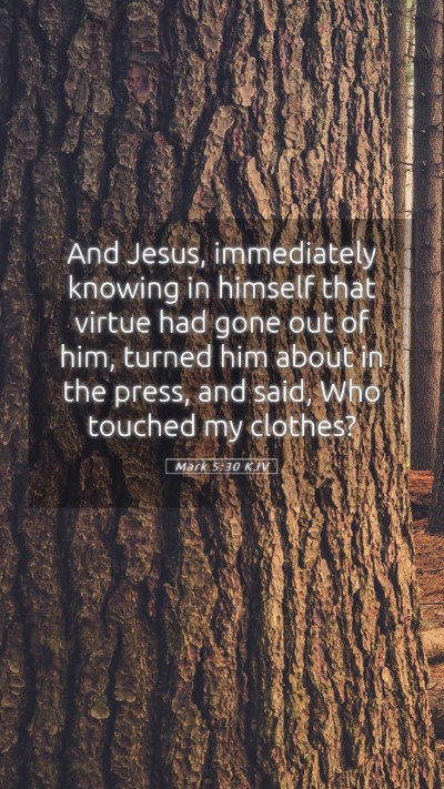 Picture 05 - Mark 5:30 KJV Mobile Phone Wallpaper - And Jesus, immediately knowing in himself that - Mobile Bible Verse Wallpaper