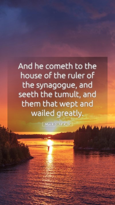 Picture 05 - Mark 5:38 KJV Mobile Phone Wallpaper - And he cometh to the house of the ruler of the - Mobile Bible Verse Wallpaper
