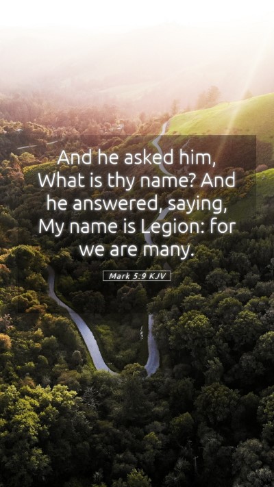 Picture 05 - Mark 5:9 KJV Mobile Phone Wallpaper - And he asked him, What is thy name? And he - Mobile Bible Verse Wallpaper