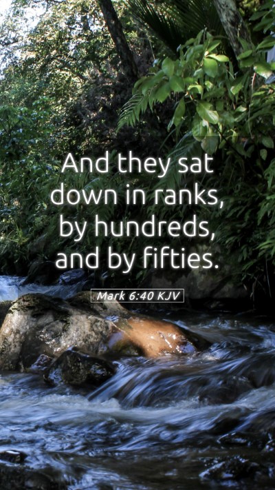 Picture 05 - Mark 6:40 KJV Mobile Phone Wallpaper - And they sat down in ranks, by hundreds, and by - Mobile Bible Verse Wallpaper