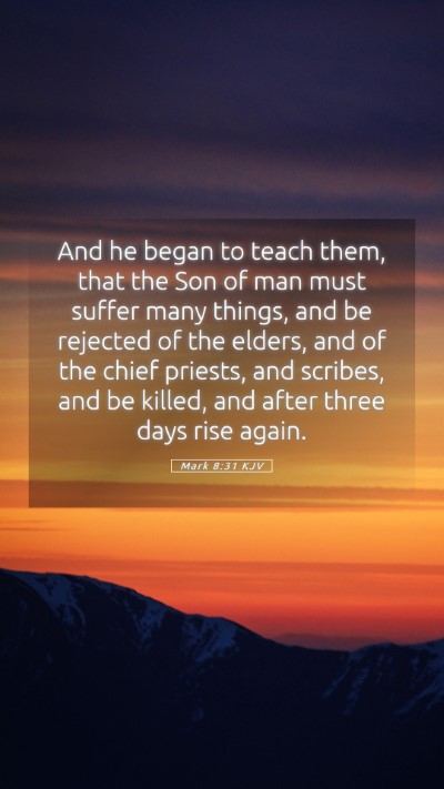 Picture 05 - Mark 8:31 KJV Mobile Phone Wallpaper - And he began to teach them, that the Son of man - Mobile Bible Verse Wallpaper