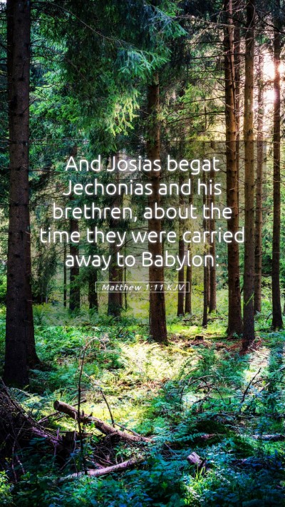 Picture 05 - Matthew 1:11 KJV Mobile Phone Wallpaper - And Josias begat Jechonias and his brethren, - Mobile Bible Verse Wallpaper