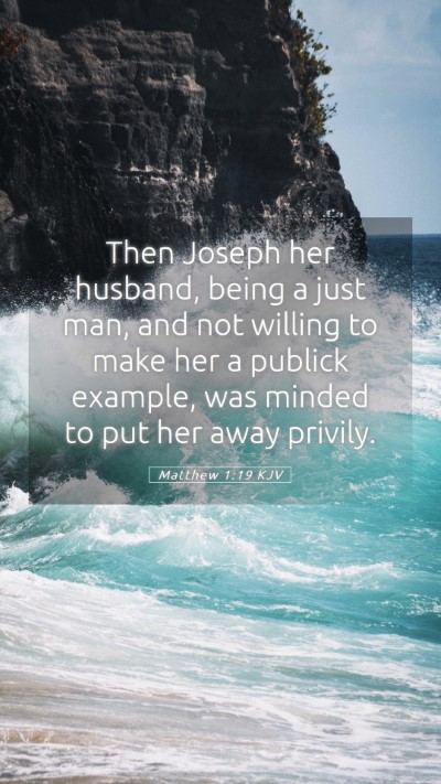 Picture 05 - Matthew 1:19 KJV Mobile Phone Wallpaper - Then Joseph her husband, being a just man, and - Mobile Bible Verse Wallpaper