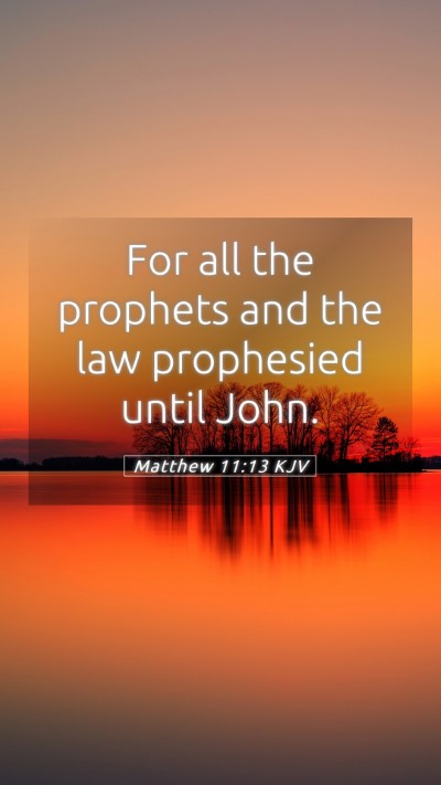 Picture 05 - Matthew 11:13 KJV Mobile Phone Wallpaper - For all the prophets and the law prophesied until - Mobile Bible Verse Wallpaper