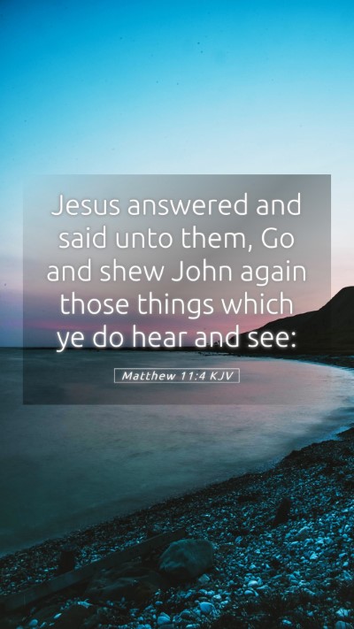 Picture 05 - Matthew 11:4 KJV Mobile Phone Wallpaper - Jesus answered and said unto them, Go and shew - Mobile Bible Verse Wallpaper
