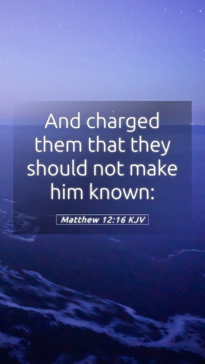 Picture 05 - Matthew 12:16 KJV Mobile Phone Wallpaper - And charged them that they should not make him - Mobile Bible Verse Wallpaper