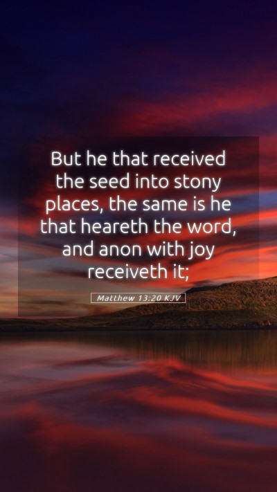 Picture 05 - Matthew 13:20 KJV Mobile Phone Wallpaper - But he that received the seed into stony places, - Mobile Bible Verse Wallpaper