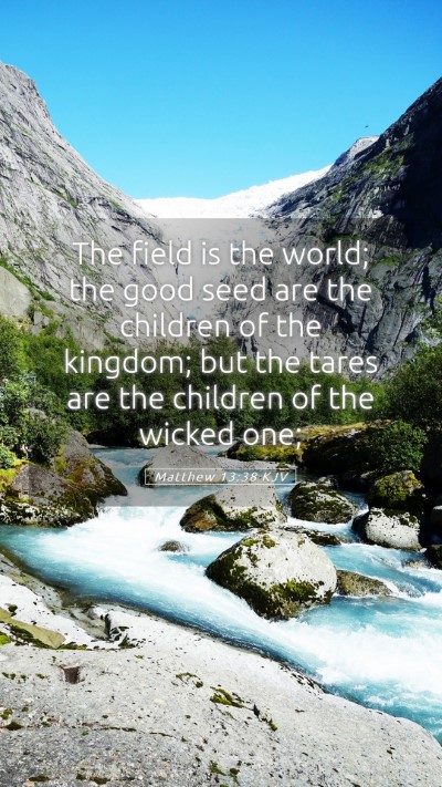 Picture 05 - Matthew 13:38 KJV Mobile Phone Wallpaper - The field is the world; the good seed are the - Mobile Bible Verse Wallpaper