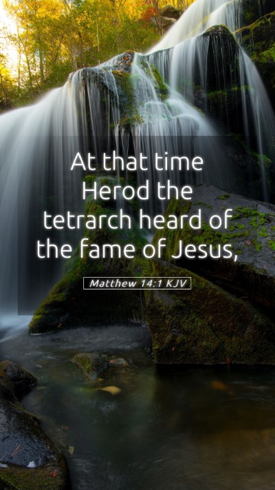 Picture 05 - Matthew 14:1 KJV Mobile Phone Wallpaper - At that time Herod the tetrarch heard of the fame - Mobile Bible Verse Wallpaper
