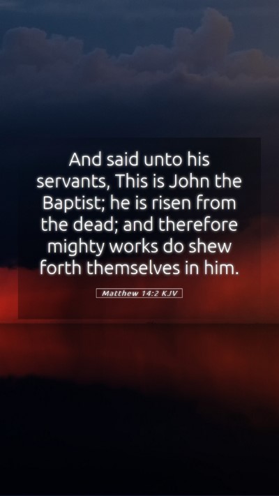 Picture 05 - Matthew 14:2 KJV Mobile Phone Wallpaper - And said unto his servants, This is John the - Mobile Bible Verse Wallpaper